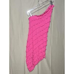 One-shoulder asymmetrical mini dress